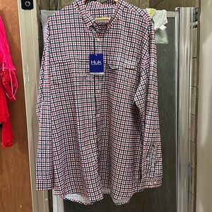 NWT Huk Tide Point Woven Plaid Long Sleeve XXXL